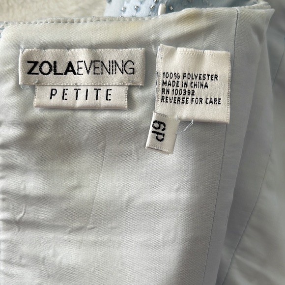 Zola evening bustier baby blue with tone on tone beads and pearls. 6P - Picture 9 of 9